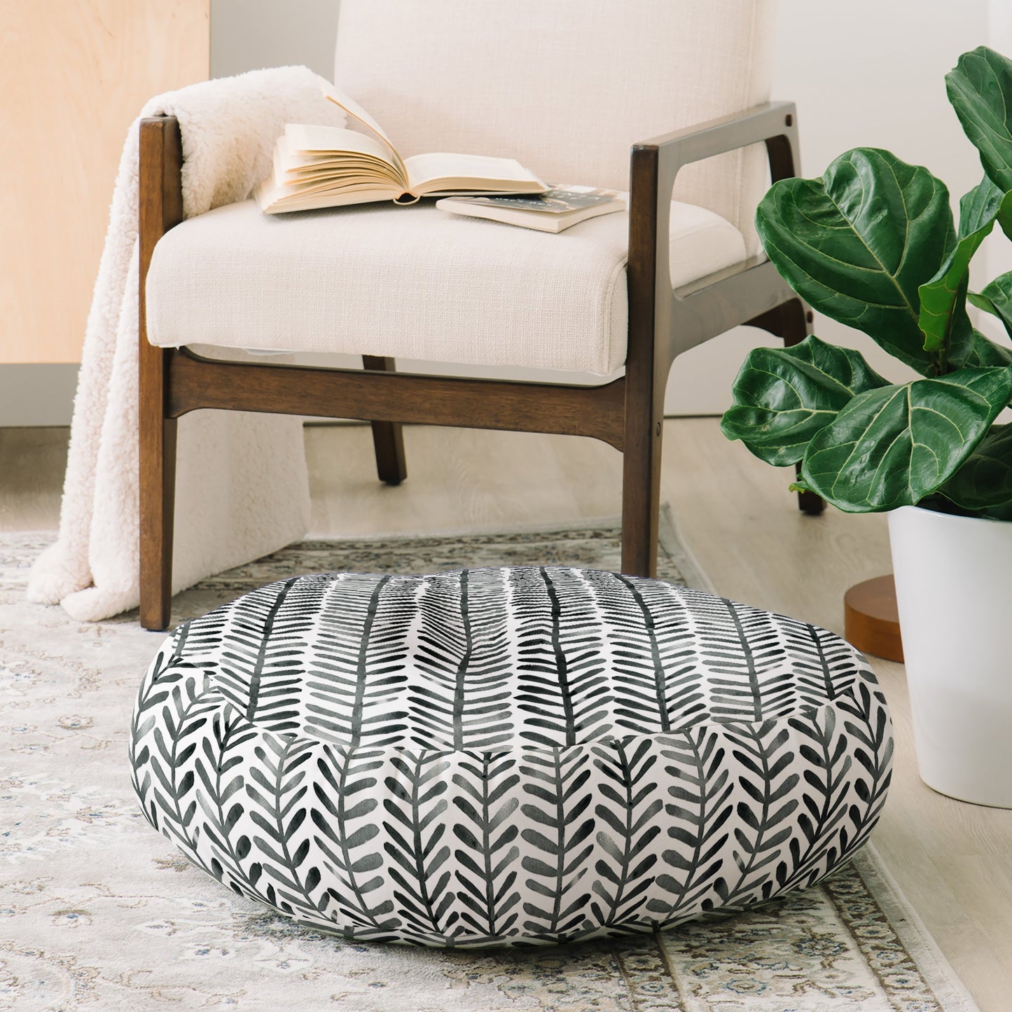 Dash and Ash Herring Floor Pillow Round