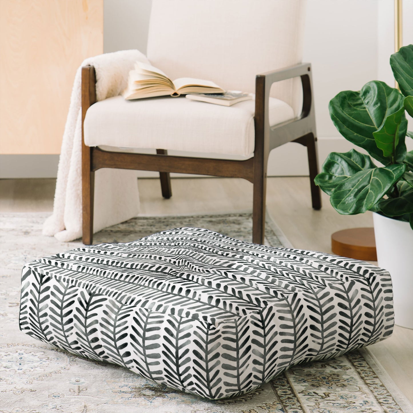 Dash and Ash Herring Floor Pillow Square