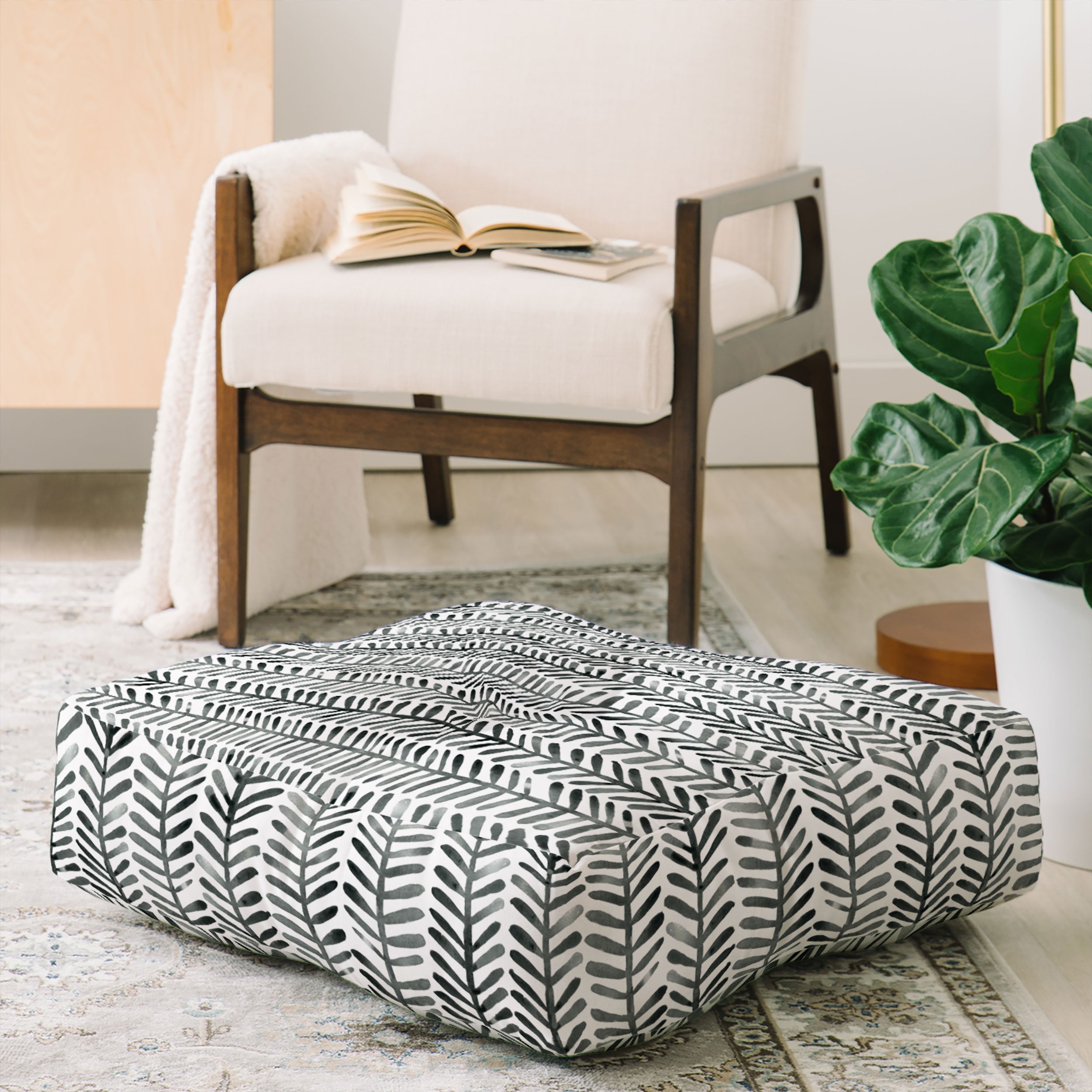 Dash and Ash Herring Floor Pillow Square