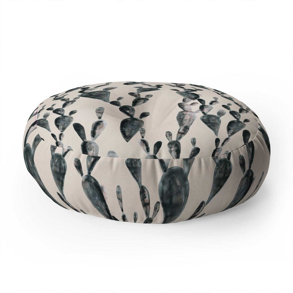 Dash and Ash Midnight Cacti Floor Pillow Round