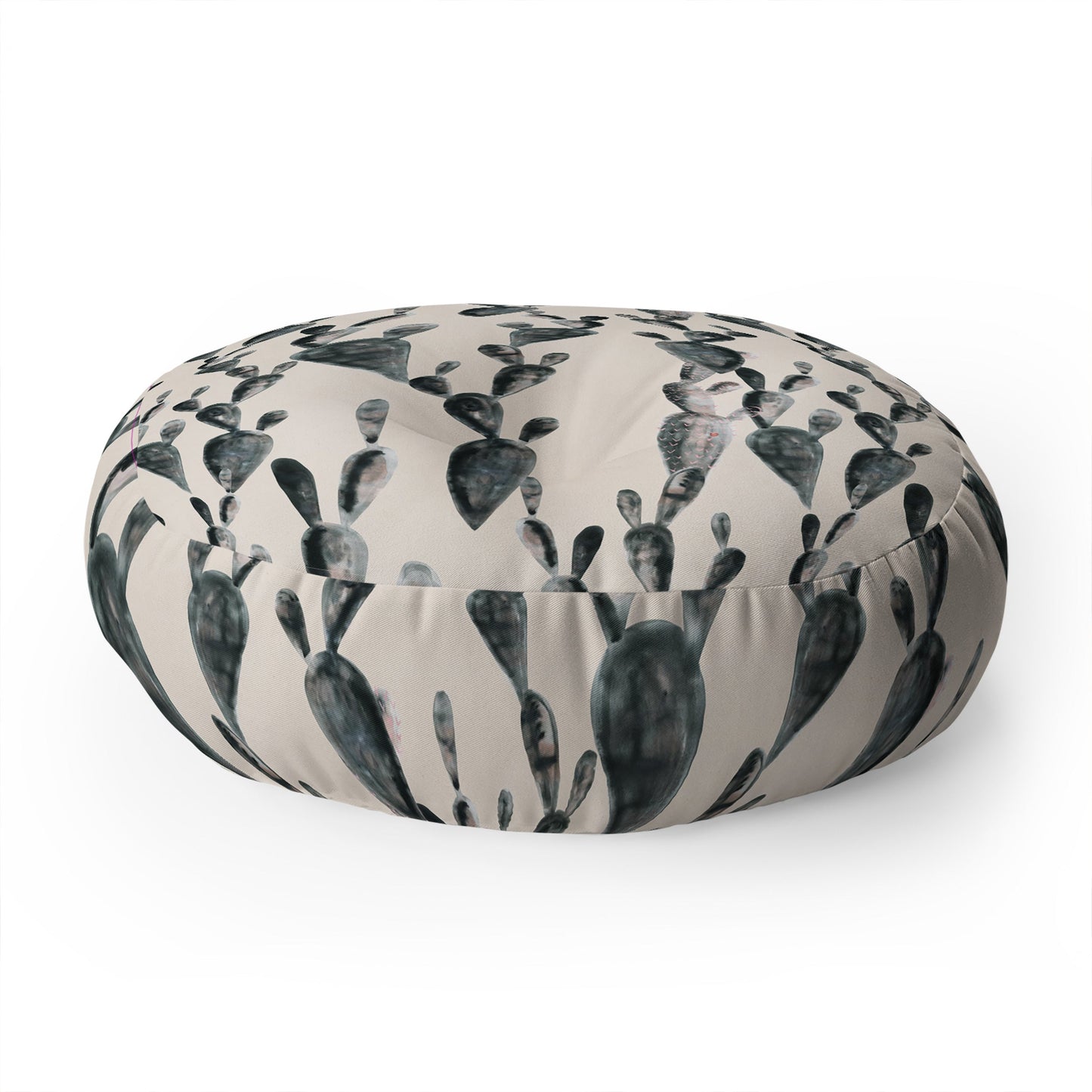 Dash and Ash Midnight Cacti Floor Pillow Round