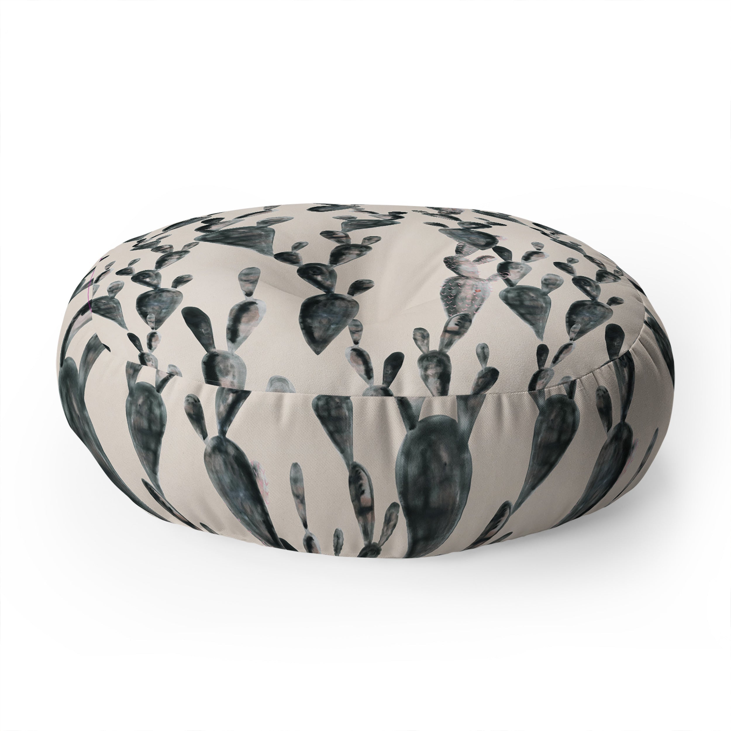 Dash and Ash Midnight Cacti Floor Pillow Round
