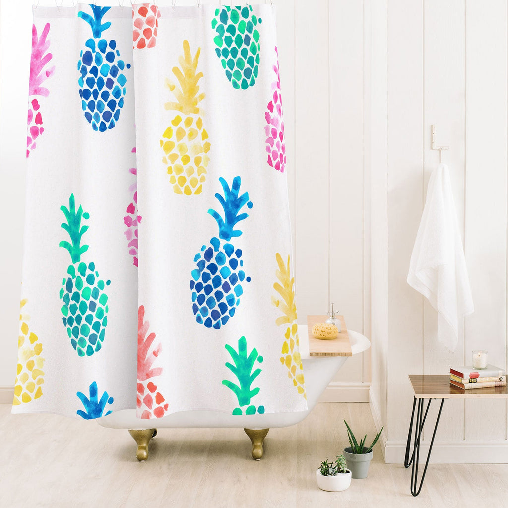 Dash and Ash Pineapple Paradise Shower Curtain
