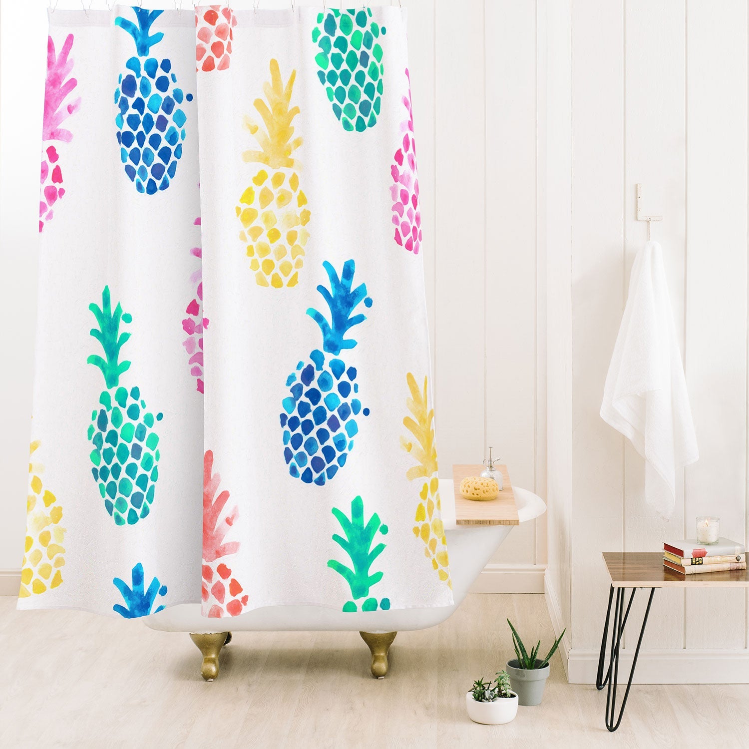 Dash and Ash Pineapple Paradise Shower Curtain