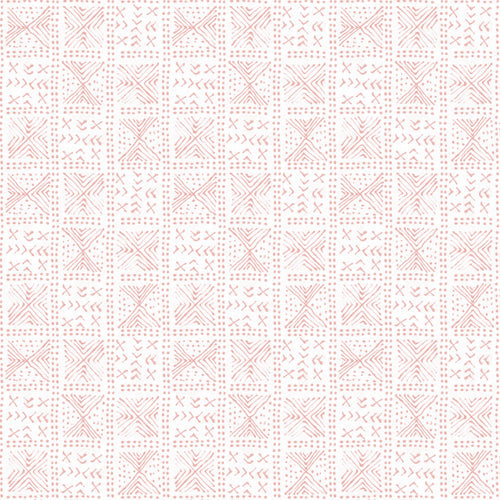 Dash and Ash Rose Bud Mud Cloth Shower Curtain