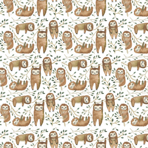 Dash and Ash Sloth buds Shower Curtain
