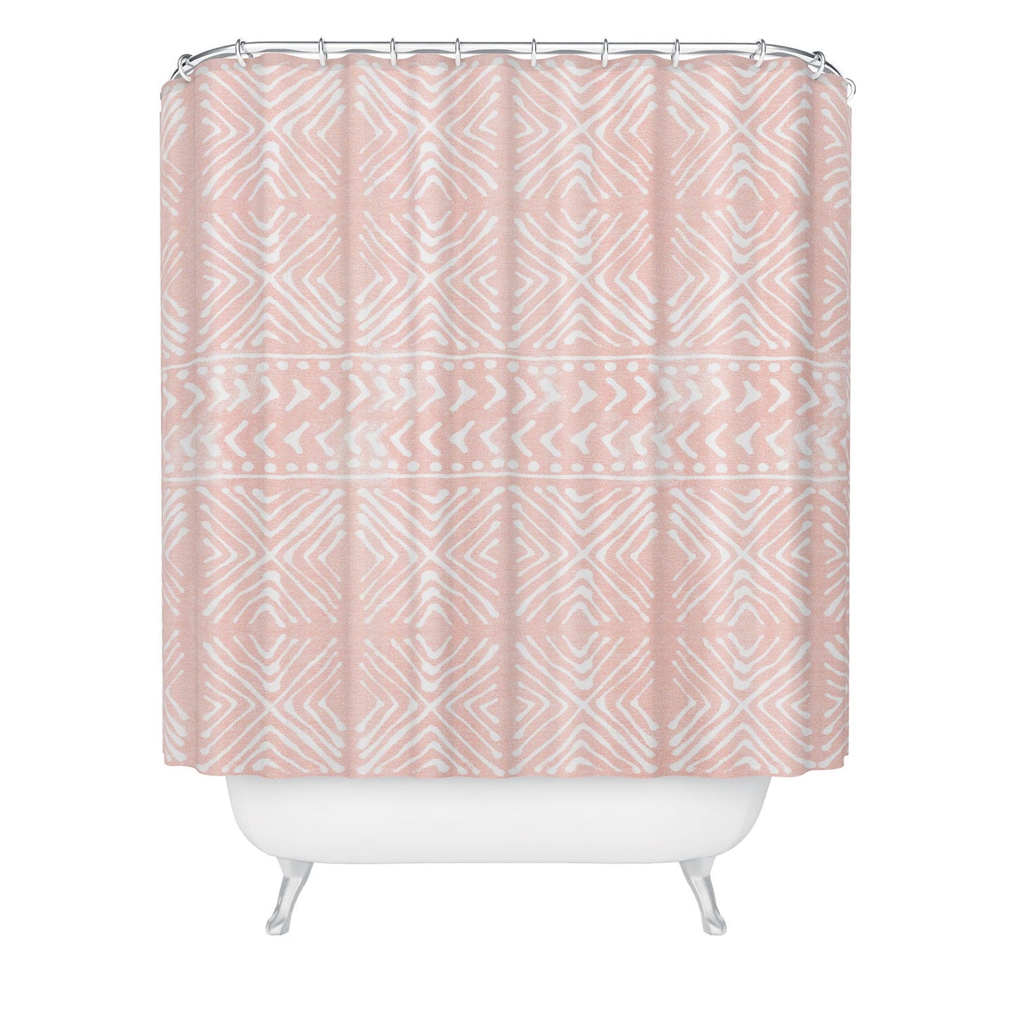 Dash and Ash Stars Above in Coral Shower Curtain