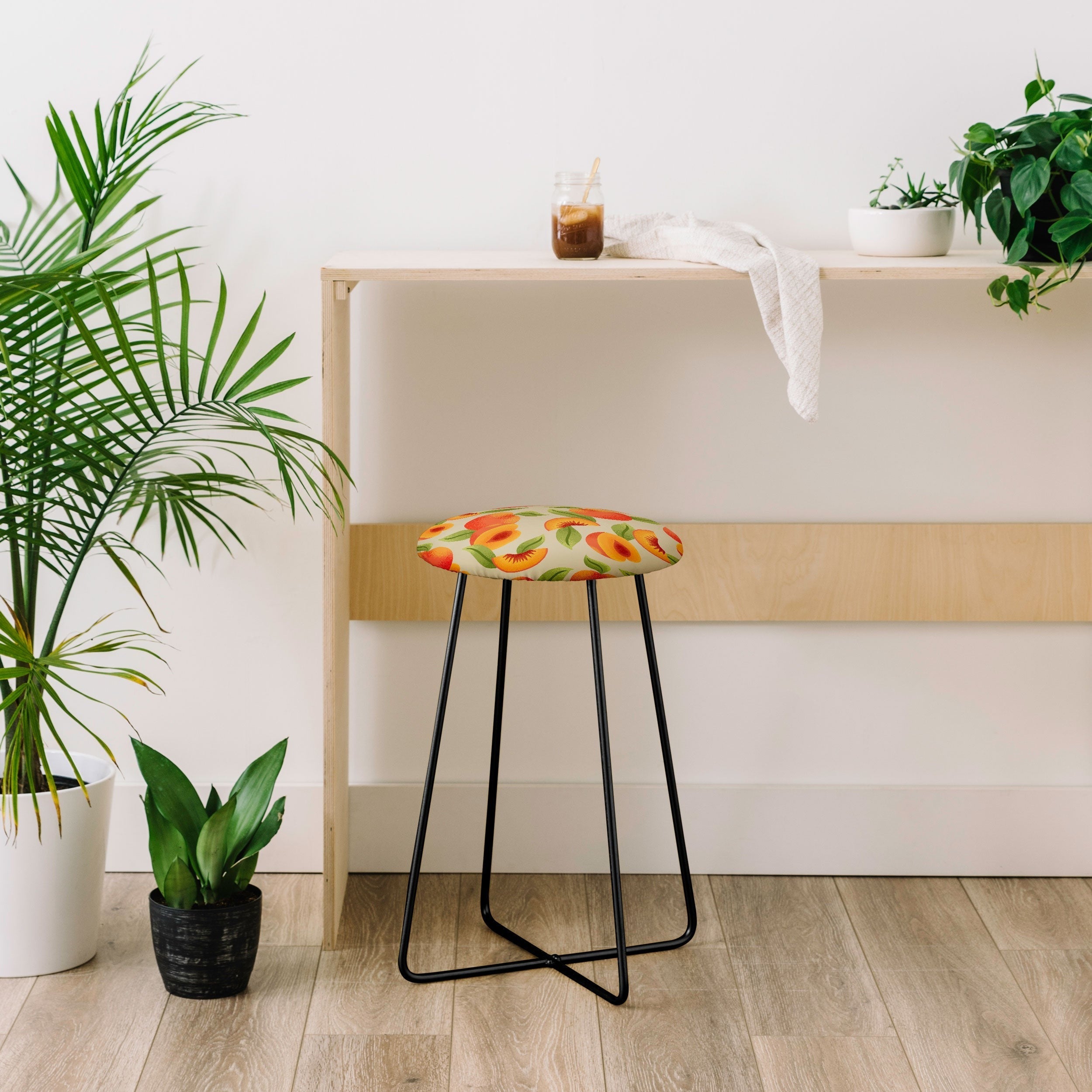 Jessica Molina Peach Pattern Counter Stool