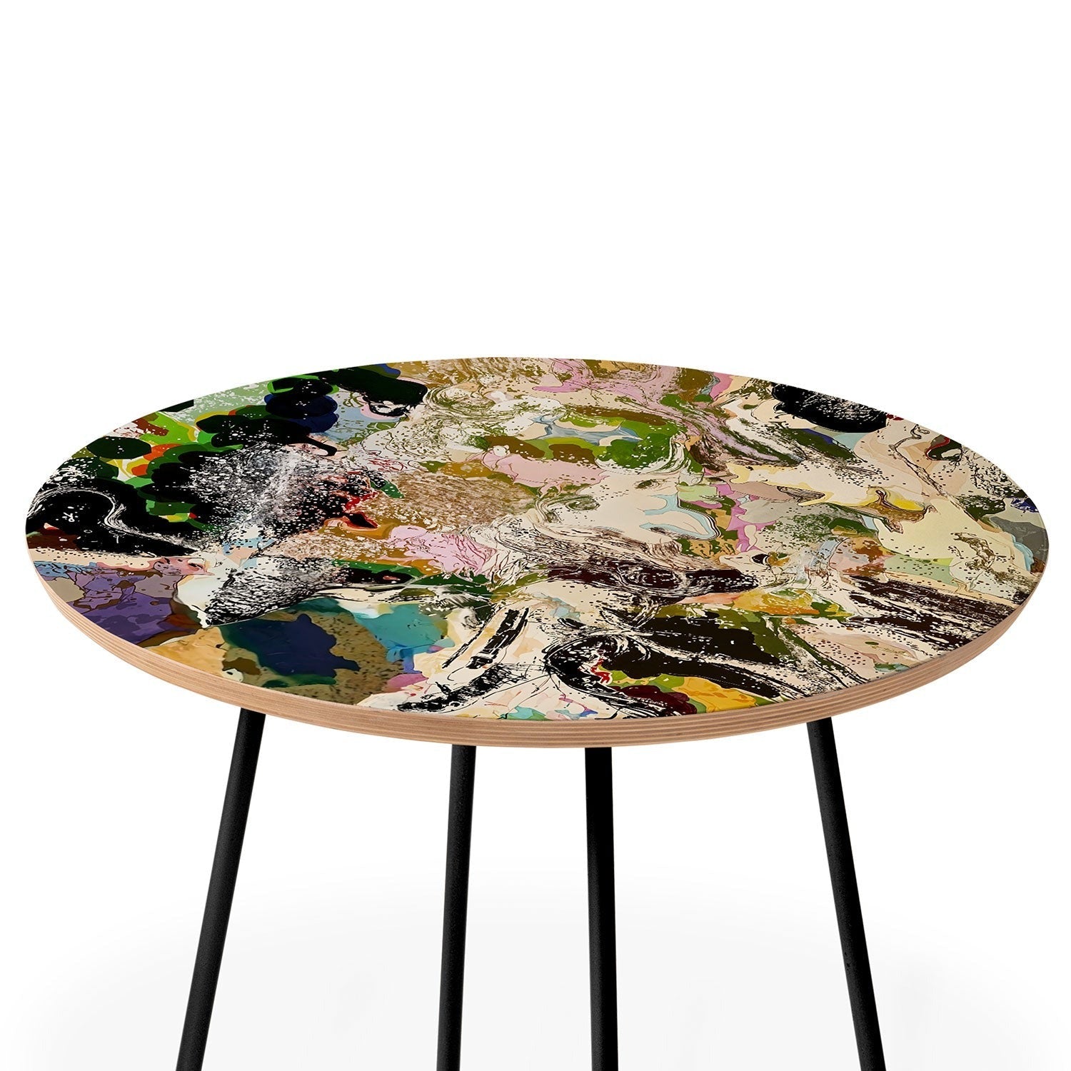 83 Oranges Echoes Beneath the Surface Round Side Table