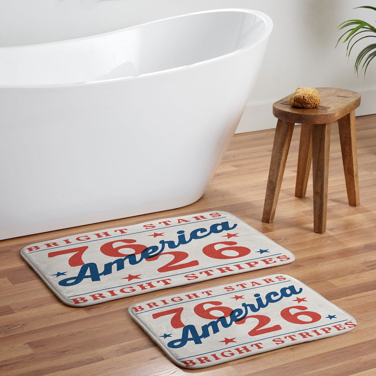 DENY Designs Bright Stars Bright Stripes Memory Foam Bath Mat