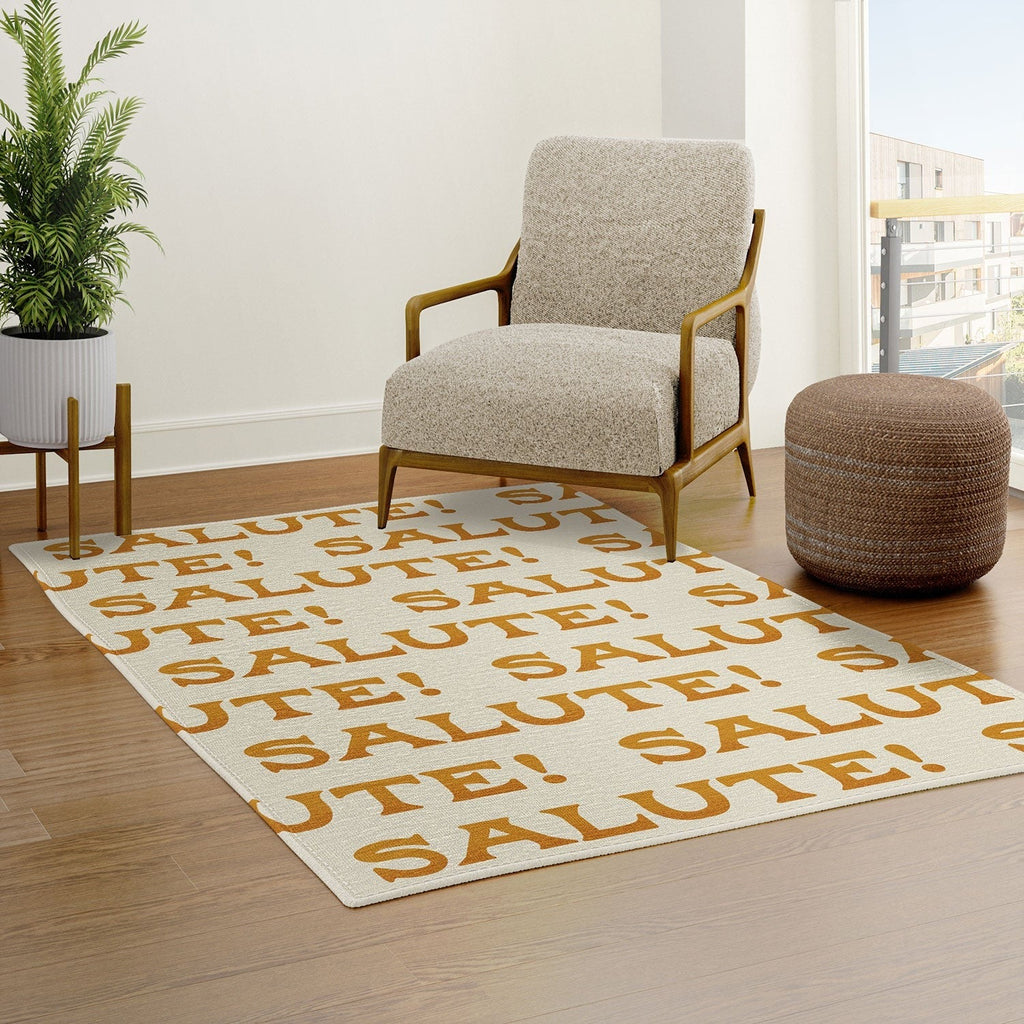 Jessica Molina Salute Gold Pattern on Cream Area Rug