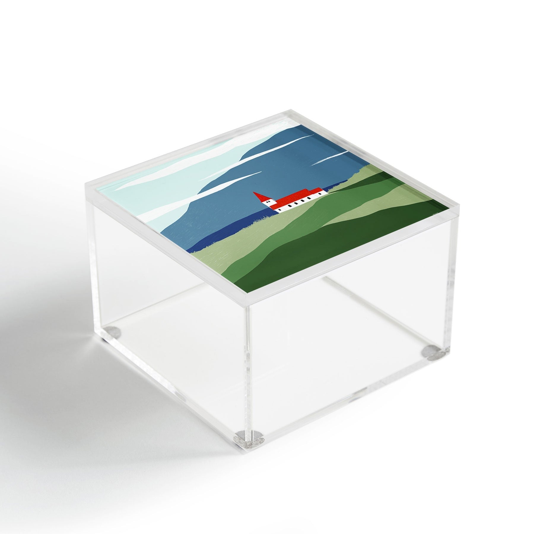 Valeria Frustaci Red roof in Iceland Acrylic Box