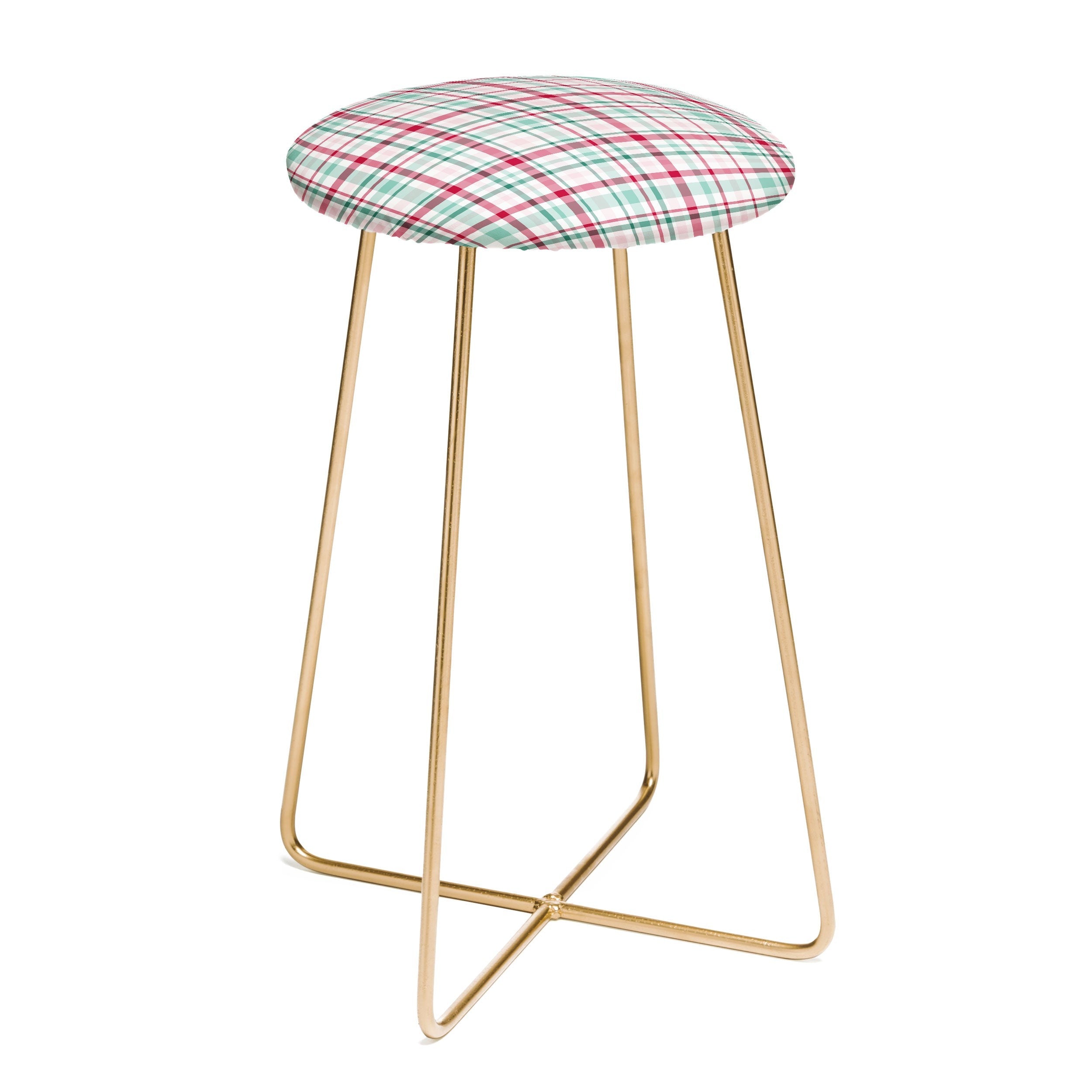 Lisa Argyropoulos Merry Vintage Plaid Counter Stool