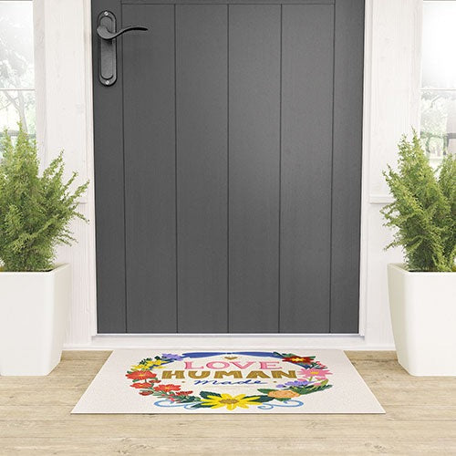 Design by Spark Love Human Made Floral Wreath Welcome Mat