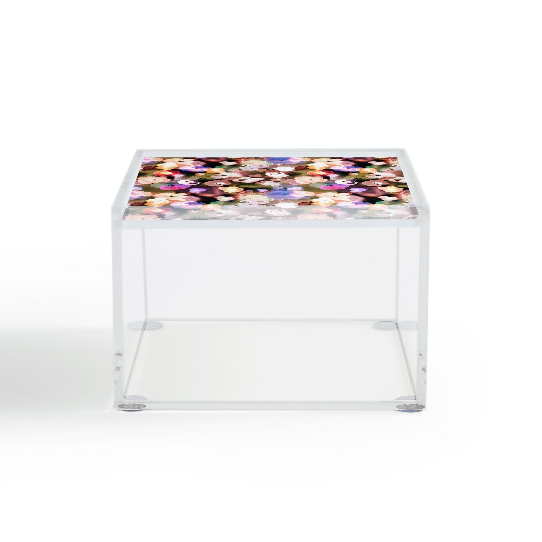 Ninola Design Botanic Retreat Ombre Abstract Watercolor Flowers Pink gold Acrylic Box