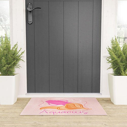 Little Om Zodiac Sign Aquarius Welcome Mat