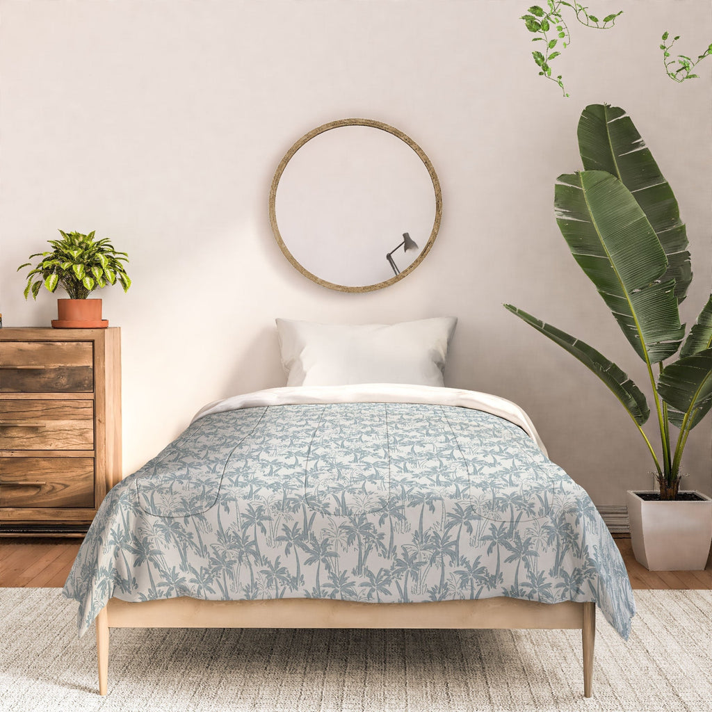 CoastL Studio Palm Forest Coastal Blue Comforter