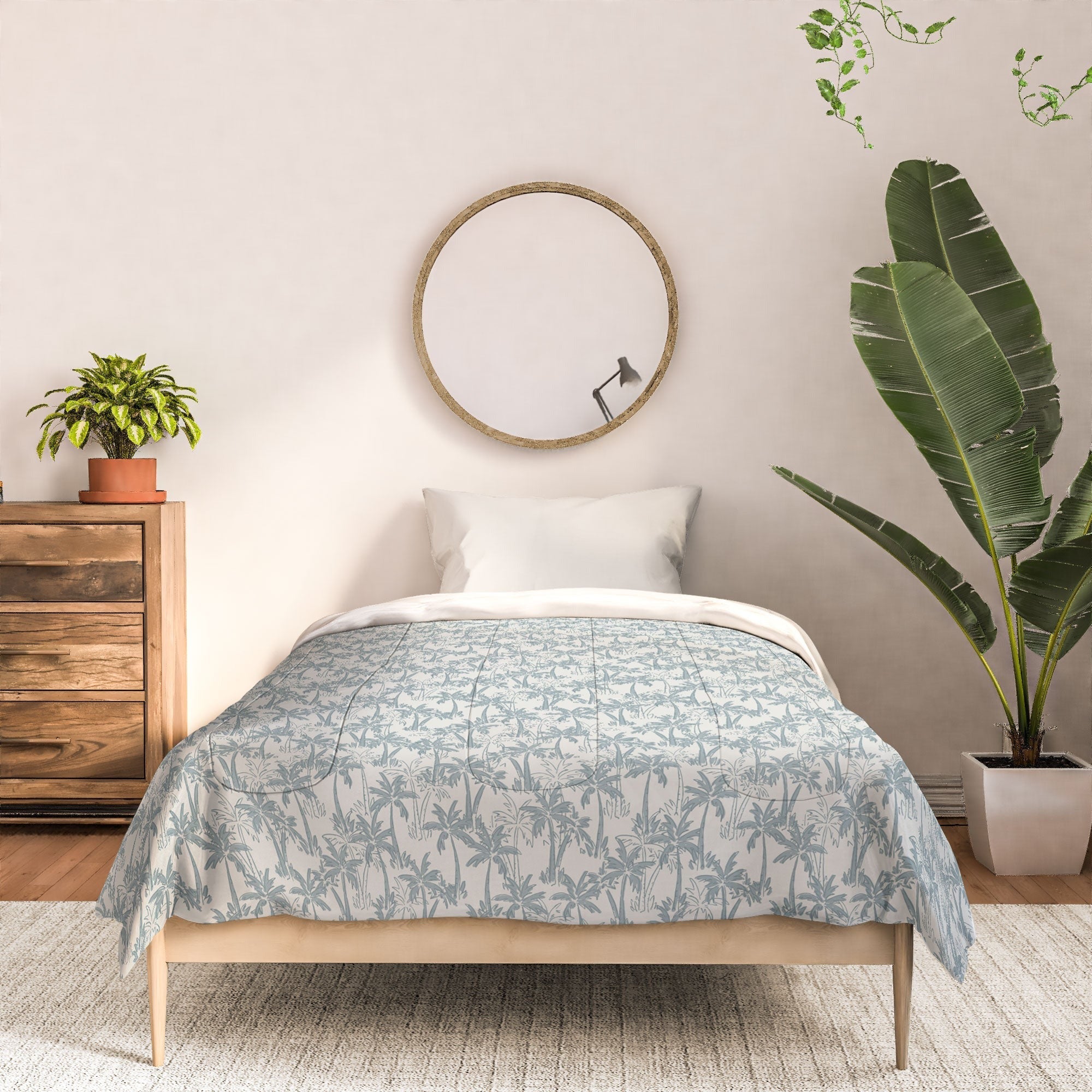 CoastL Studio Palm Forest Coastal Blue Comforter