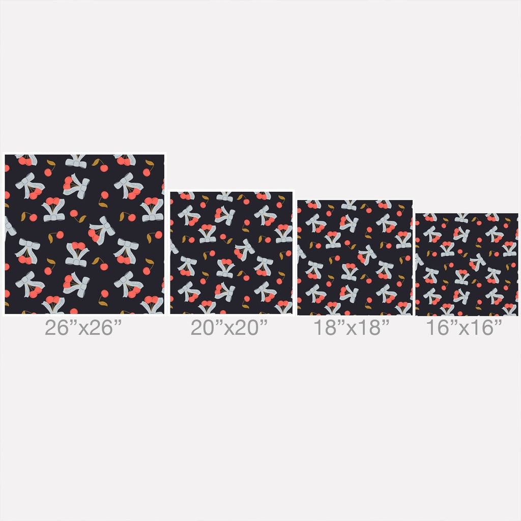 Jennifer Labre Cherries and Bows Outdoor Throw Pillow