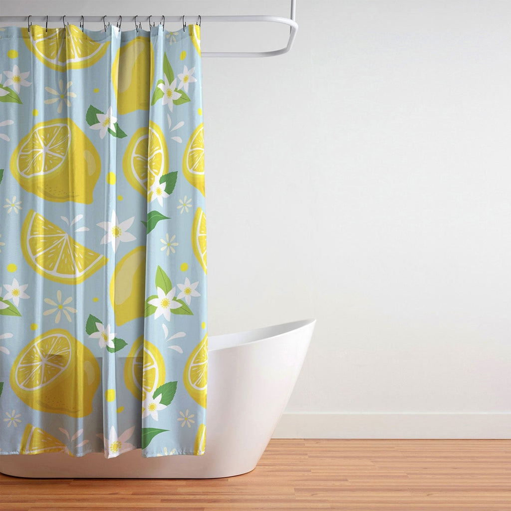 Design by Spark Lemony Fresh Florals Shower Curtain
