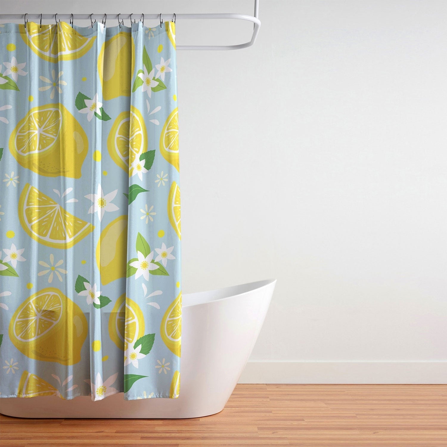 Design by Spark Lemony Fresh Florals Shower Curtain