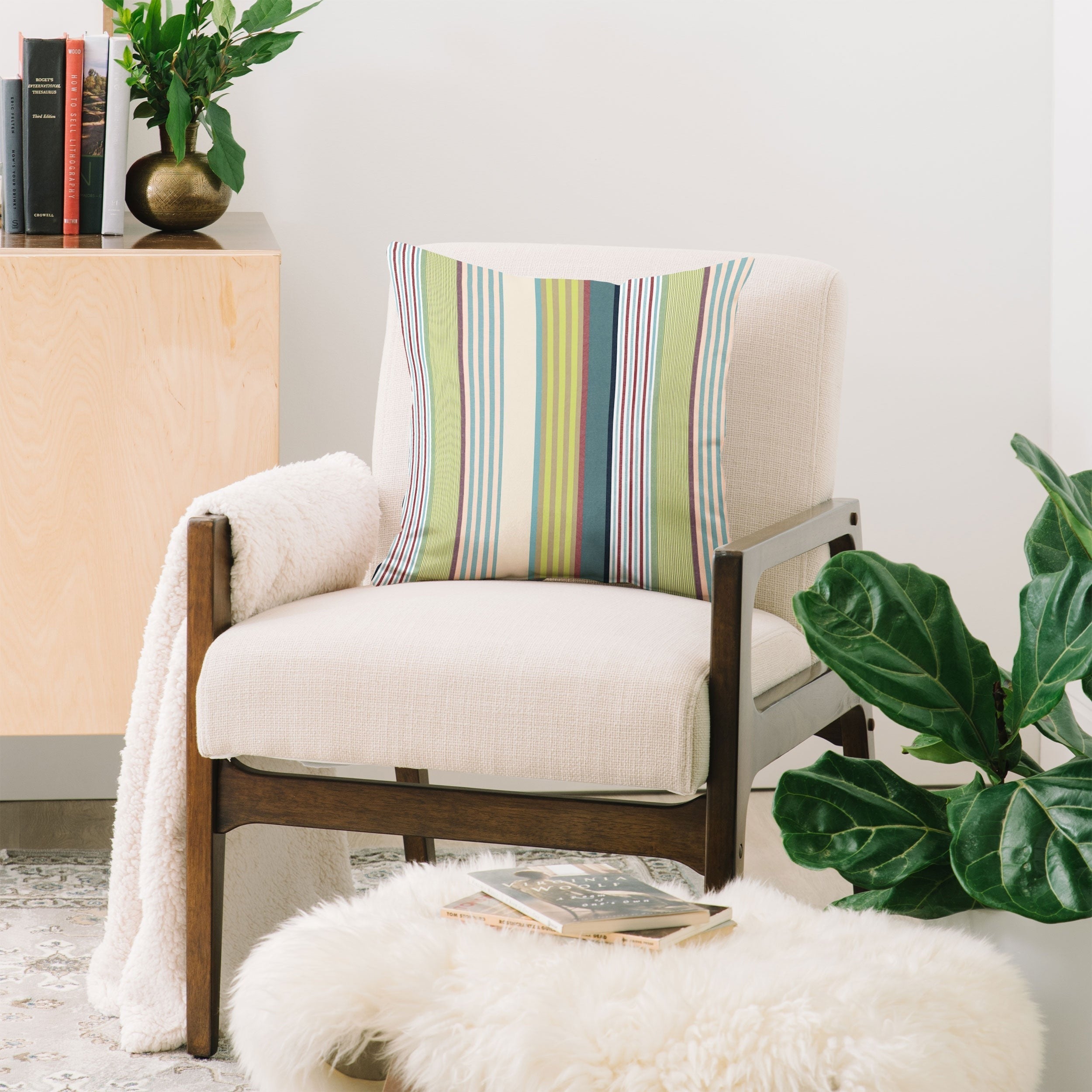 Marta Barragan Camarasa Colorful Stripe Delight Throw Pillow