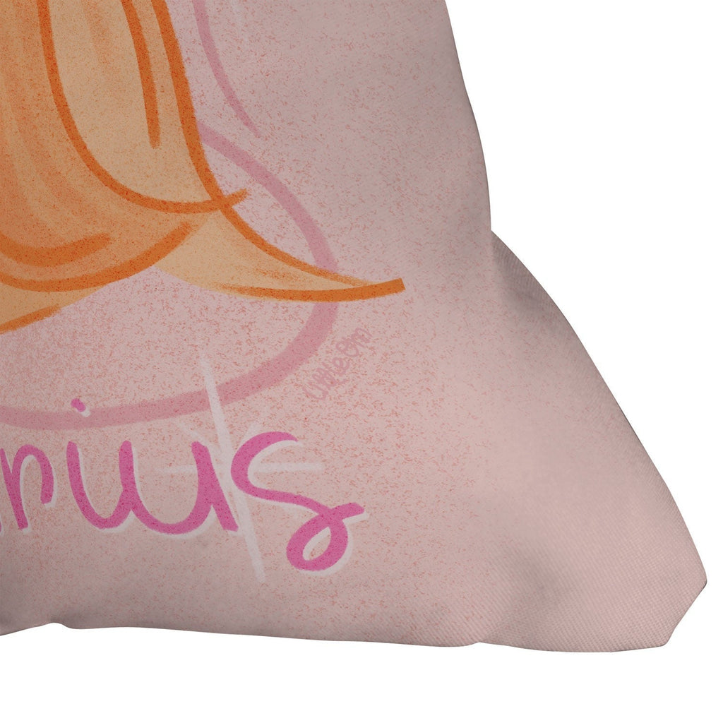 Little Om Zodiac Sign Aquarius Outdoor Throw Pillow