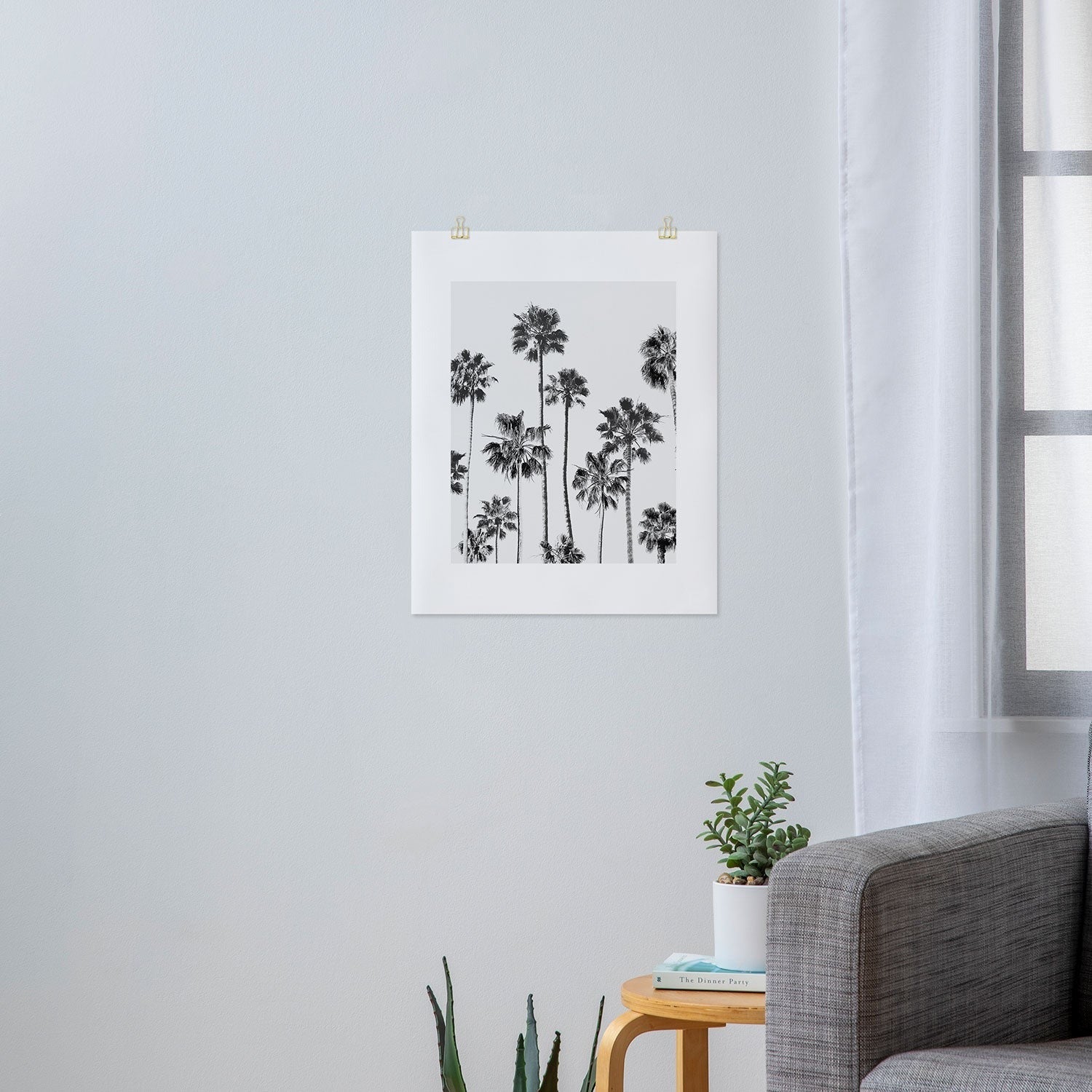 Gal Design Black And White Palms Art Print