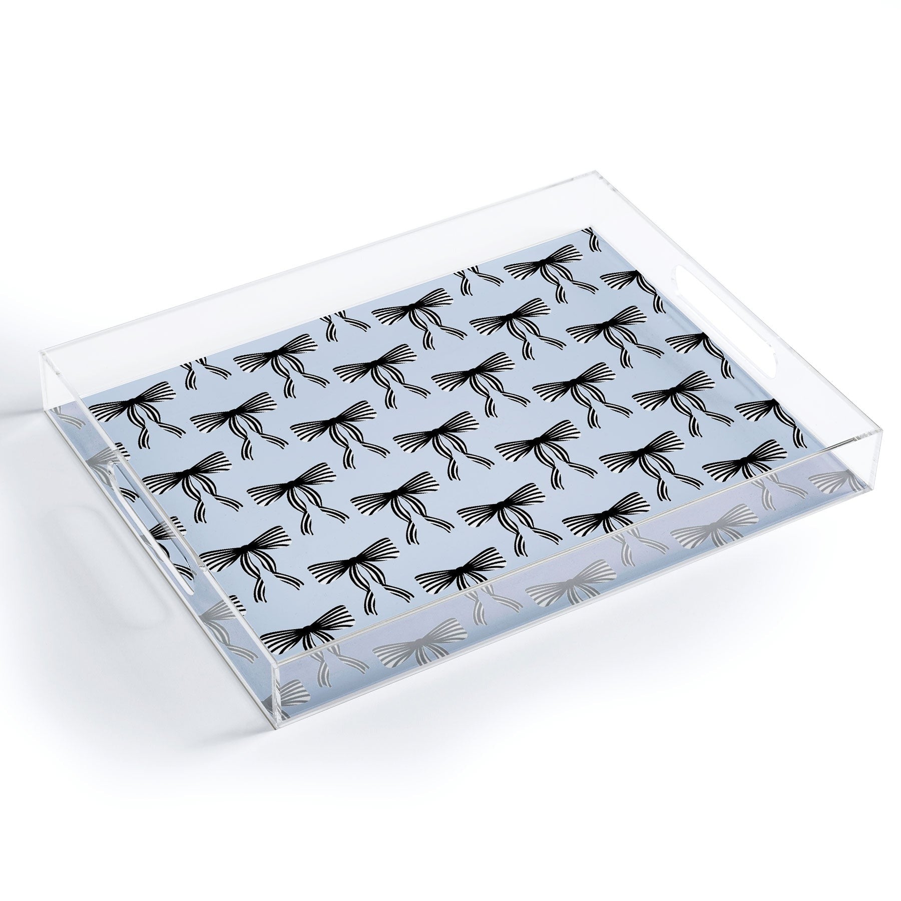 Design by Spark Black Striped Bows Acrylic Tray
