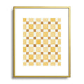 Ninola Design Everyday Artifact Checker Mosaic Tiles Geometry Yellow Metal Framed Art Print