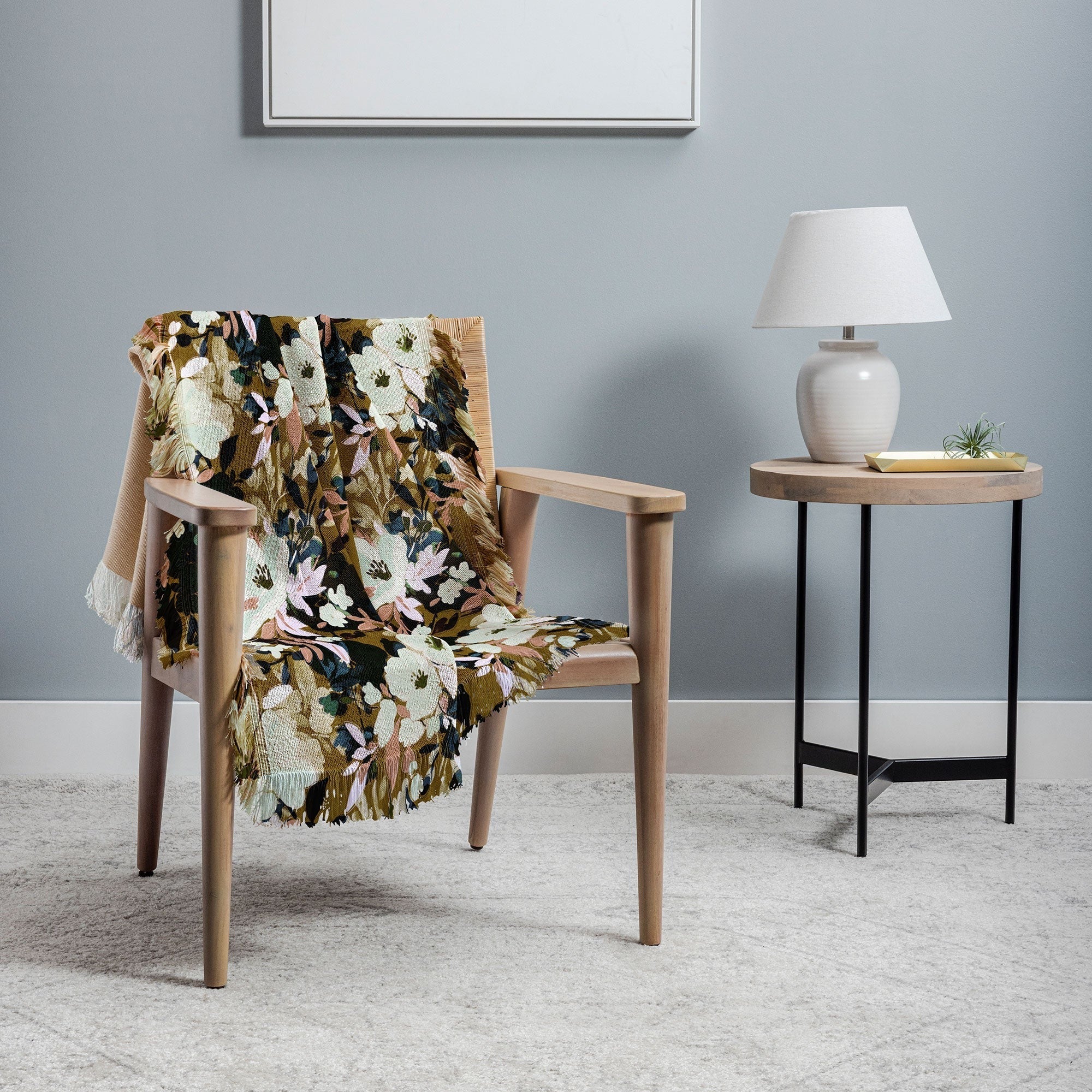 Marta Barragan Camarasa Romantic Floral Fusion Throw Blanket