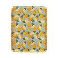 Jessica Molina Lemon Pattern on Sky Blue Throw Blanket