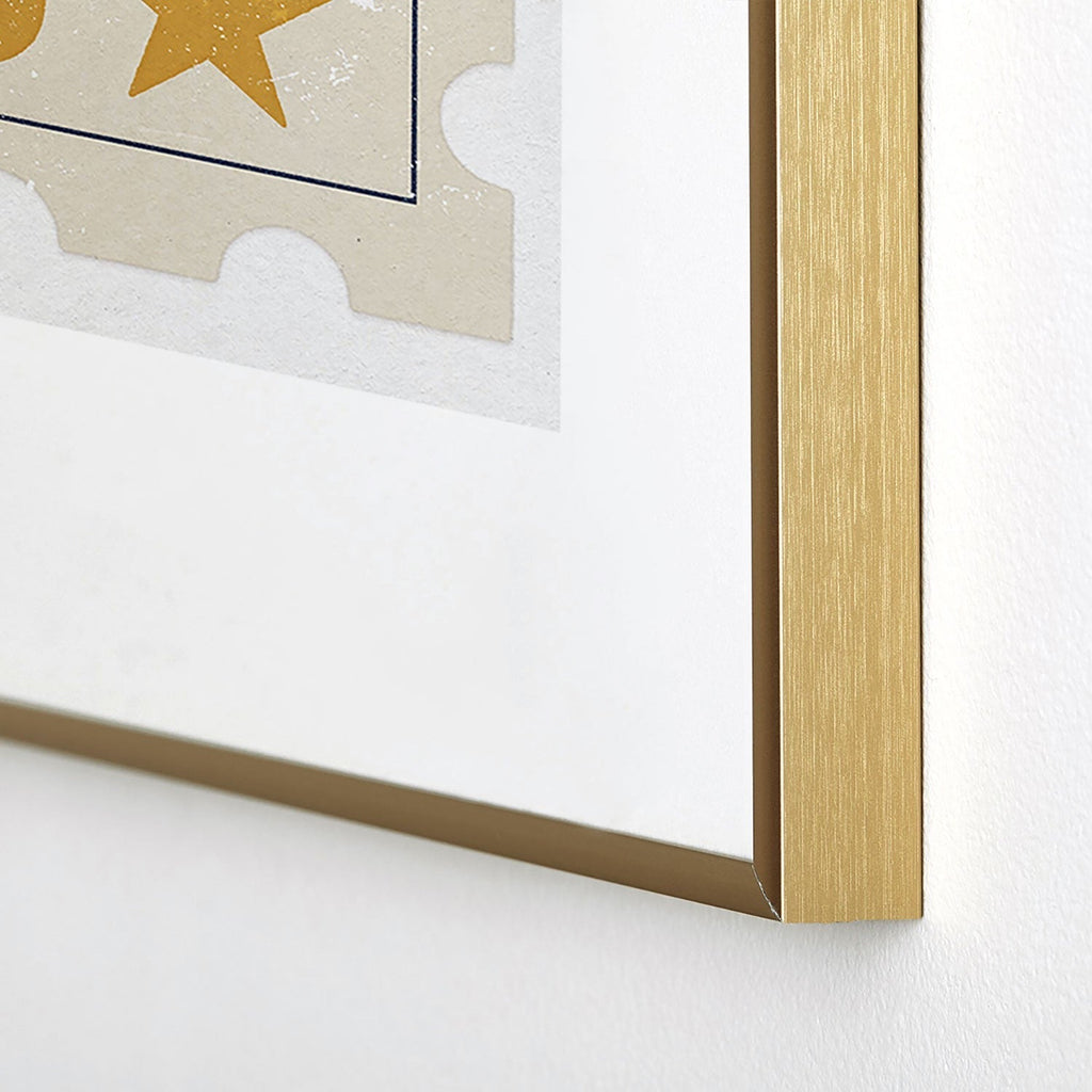 DENY Designs USA Stamp Metal Framed Art Print