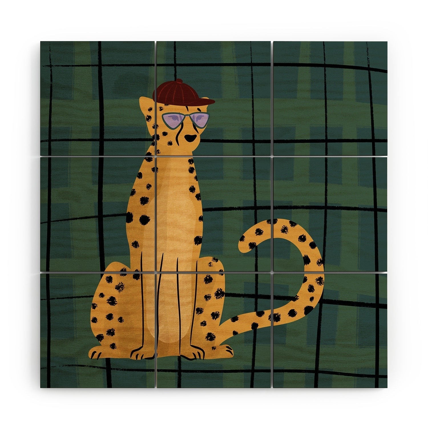 Design by Spark Cheetah Cool Cat Wood Wall Mural
