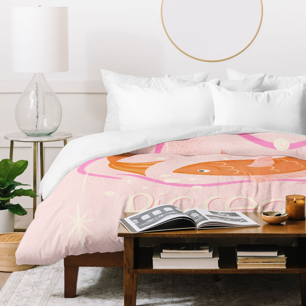 Little Om Zodiac Sign Pisces Duvet Cover