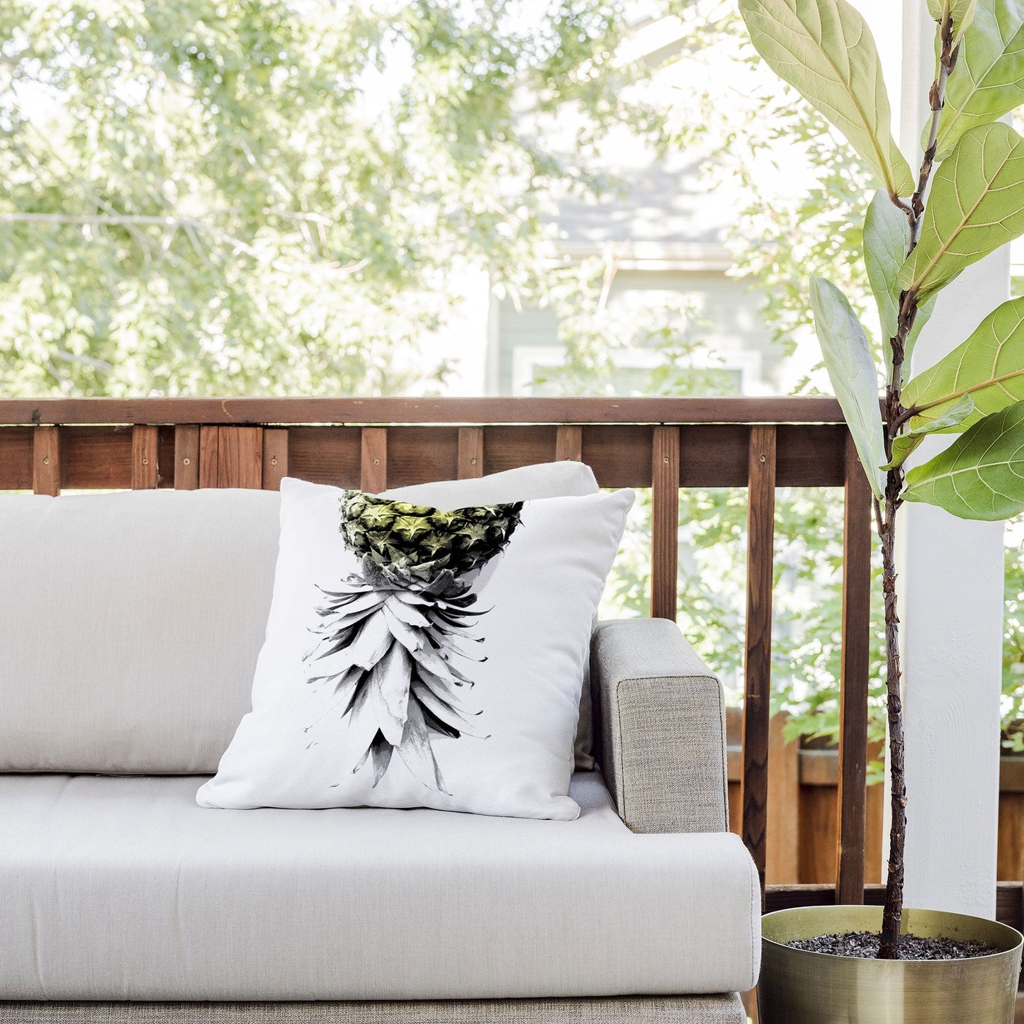 Deb Haugen Pineapple 1 Outdoor Throw Pillow