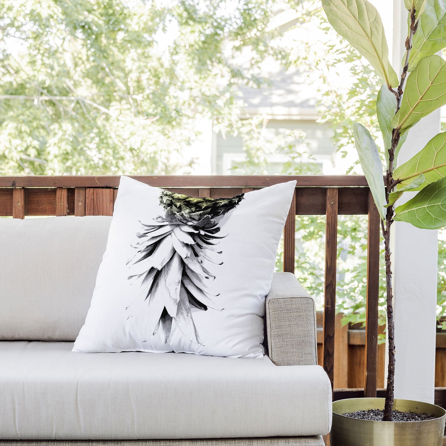 Deb Haugen Pineapple 1 Outdoor Throw Pillow