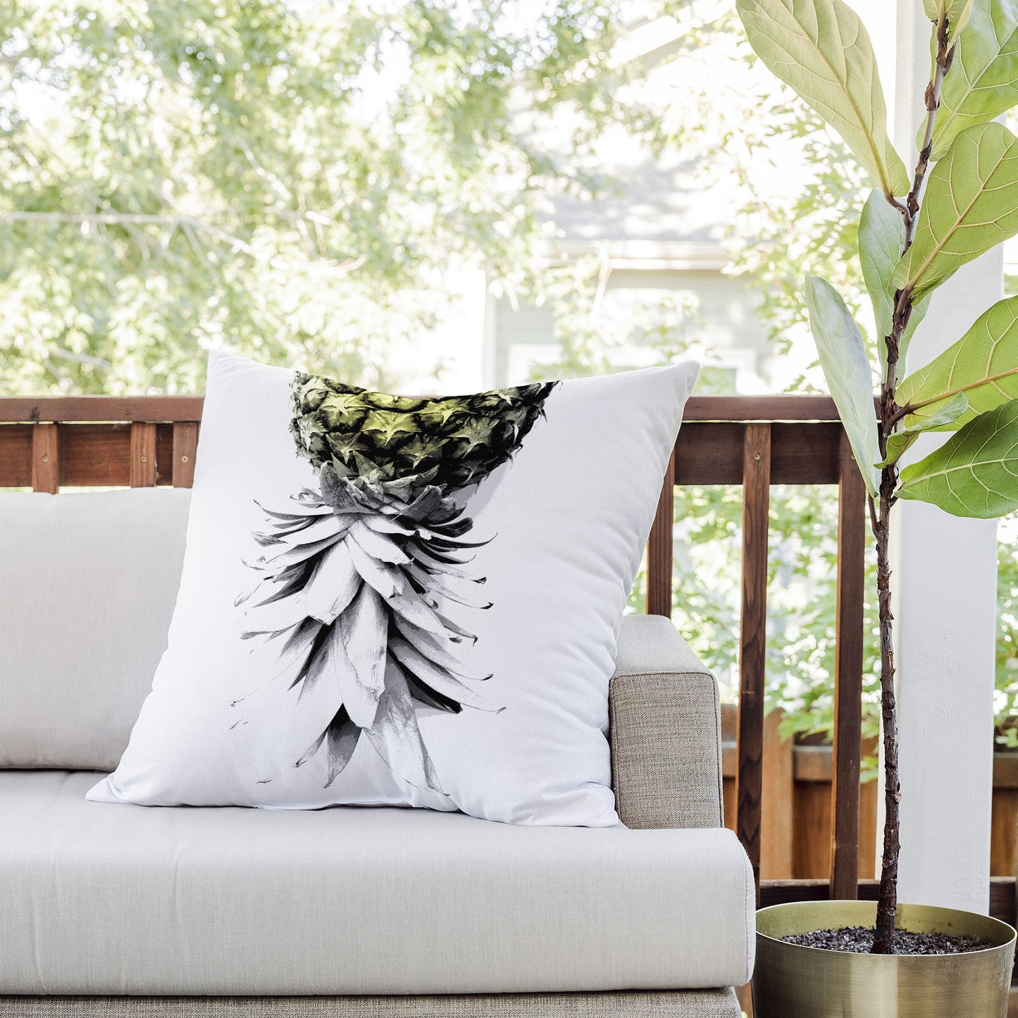 Deb Haugen Pineapple 1 Outdoor Throw Pillow