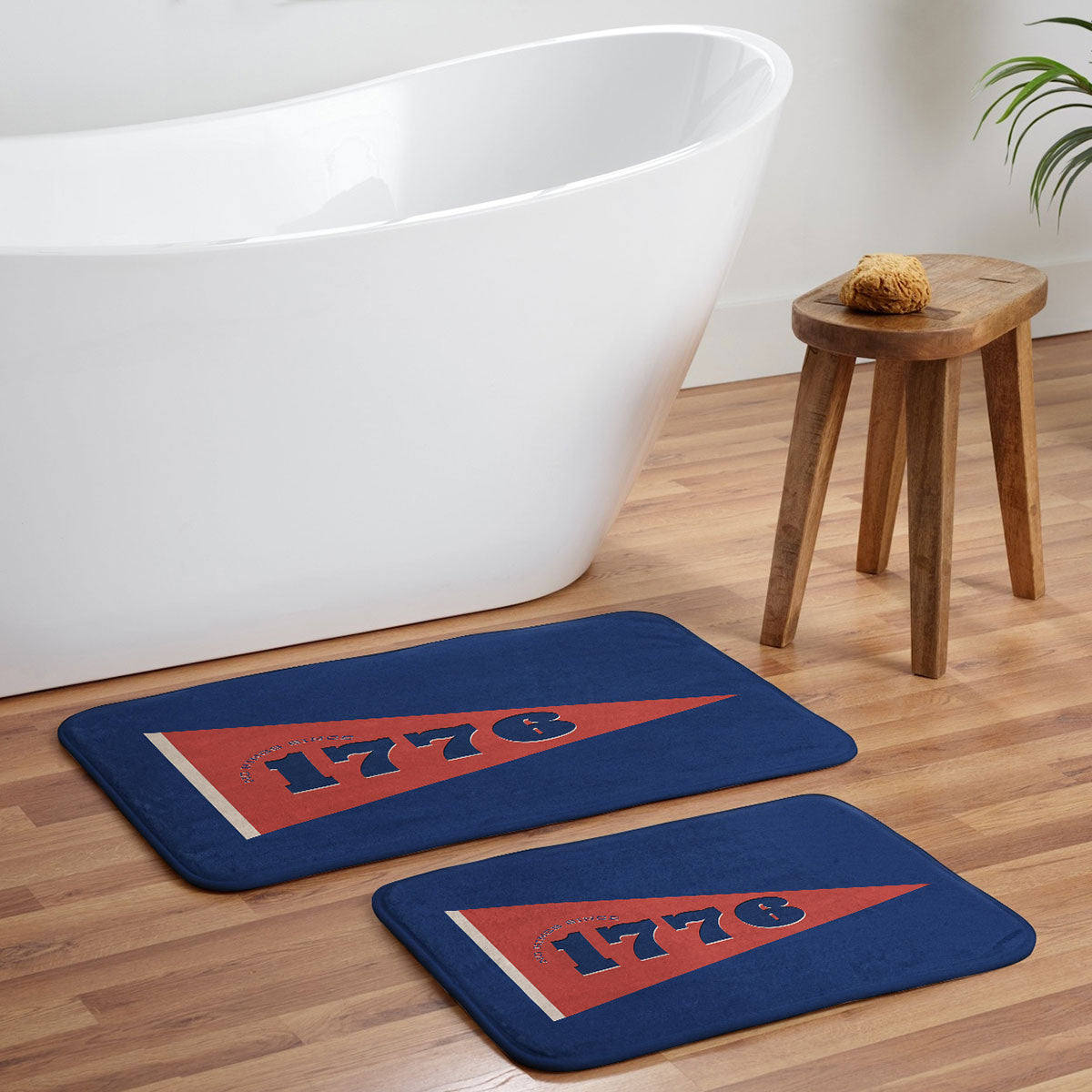 DENY Designs 1776 Pennant Memory Foam Bath Mat