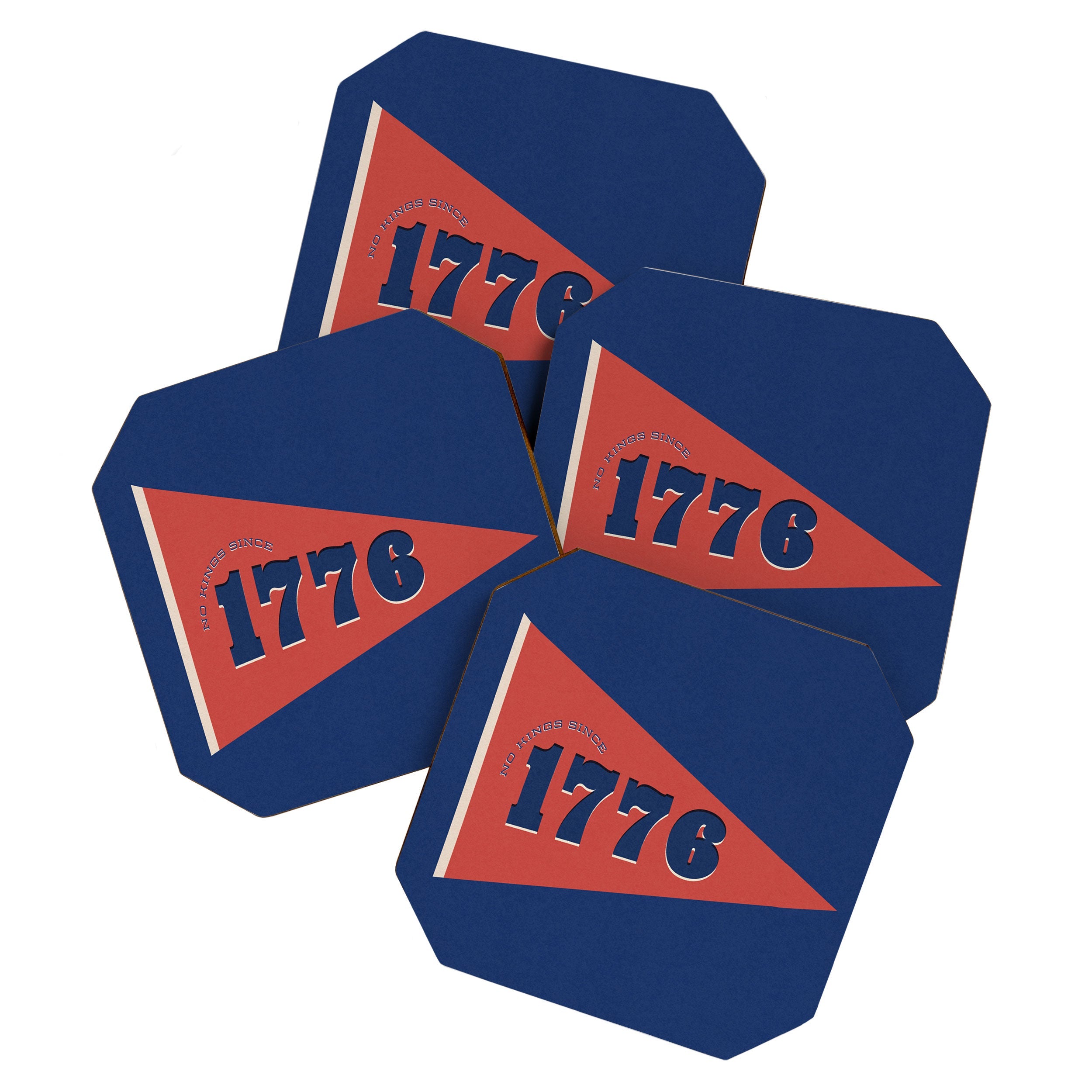 DENY Designs 1776 Pennant Coaster Set