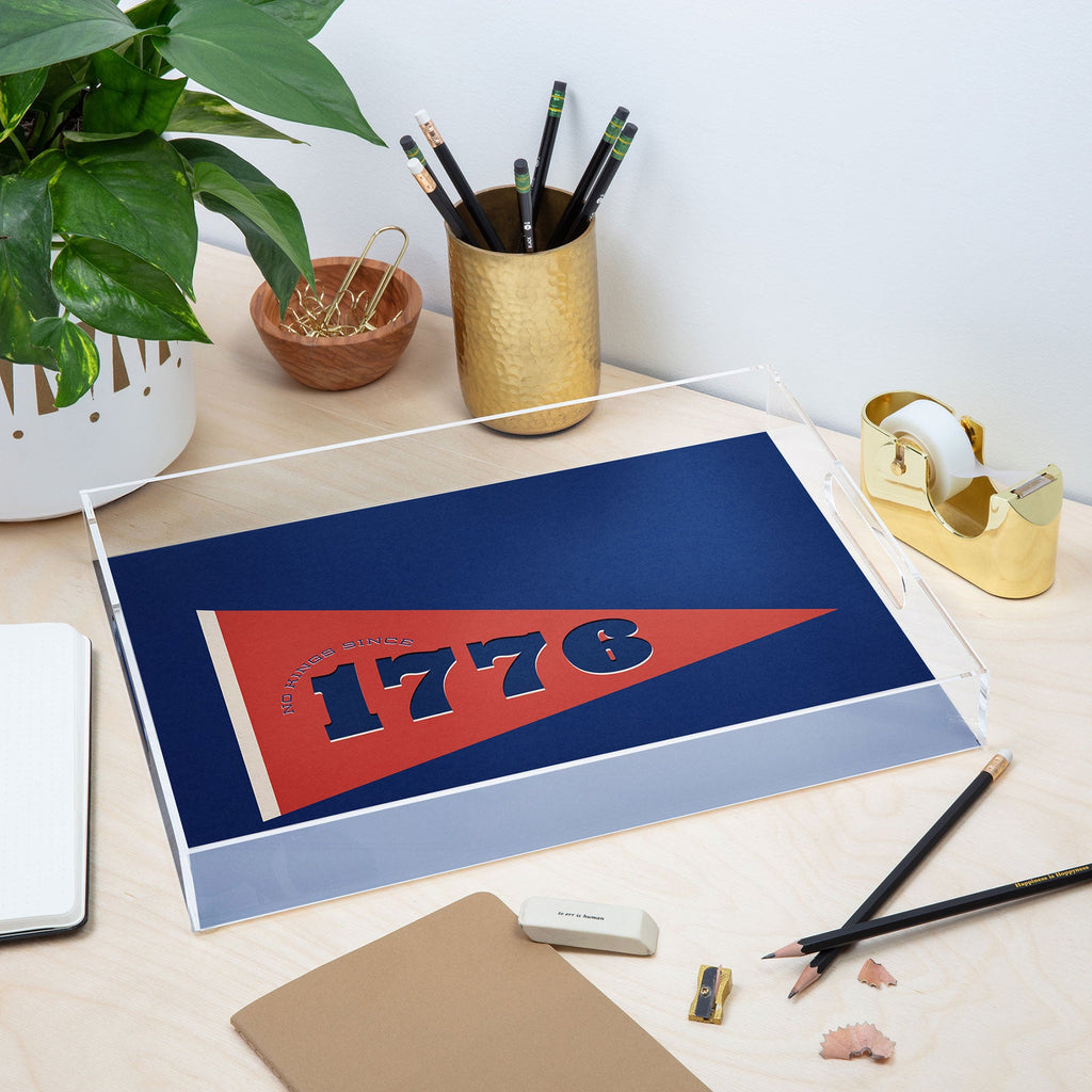 DENY Designs 1776 Pennant Acrylic Tray