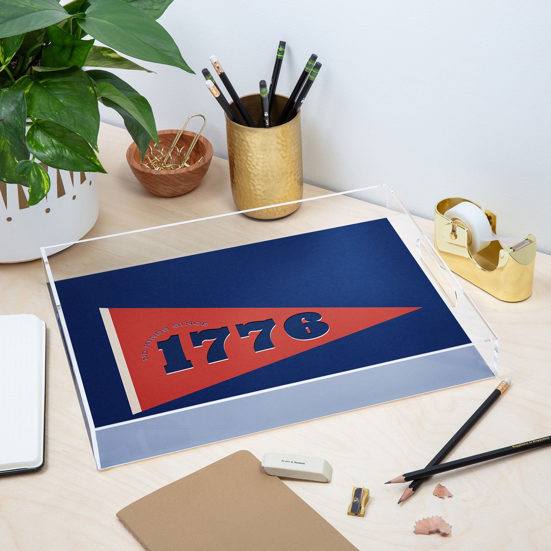 DENY Designs 1776 Pennant Acrylic Tray