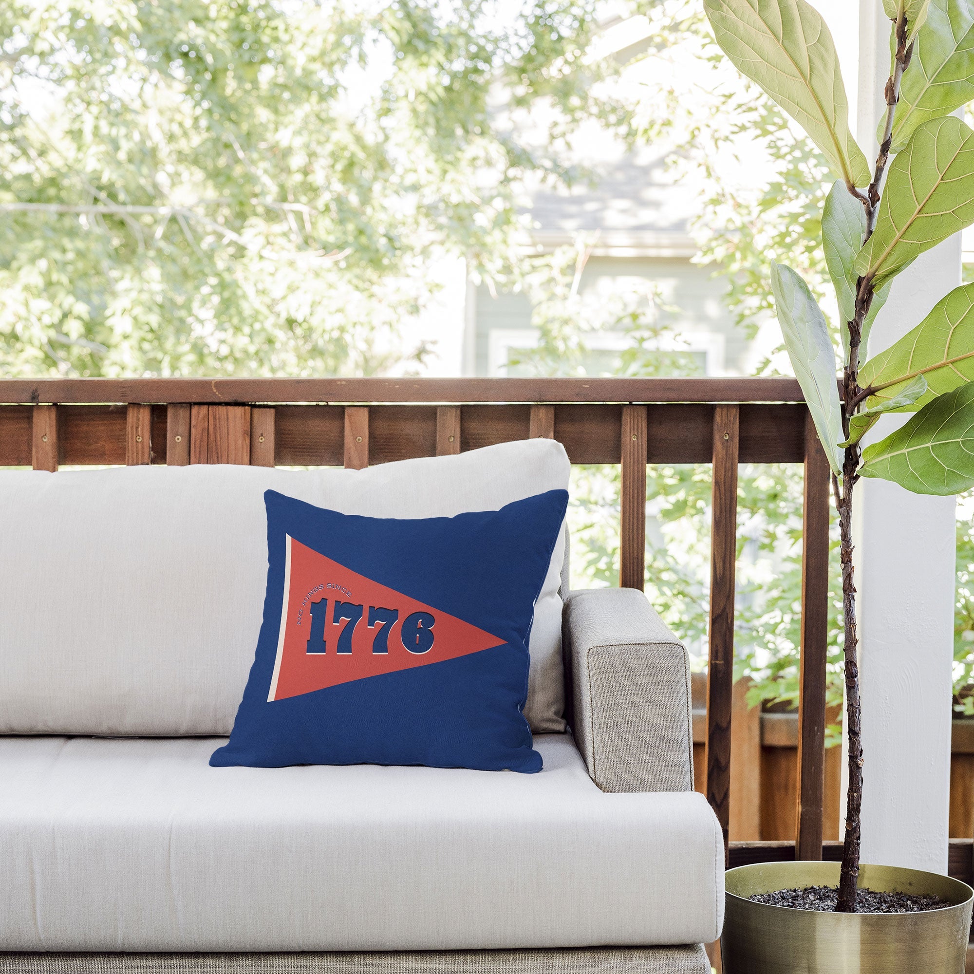 DENY Designs 1776 Pennant Outdoor Throw Pillow