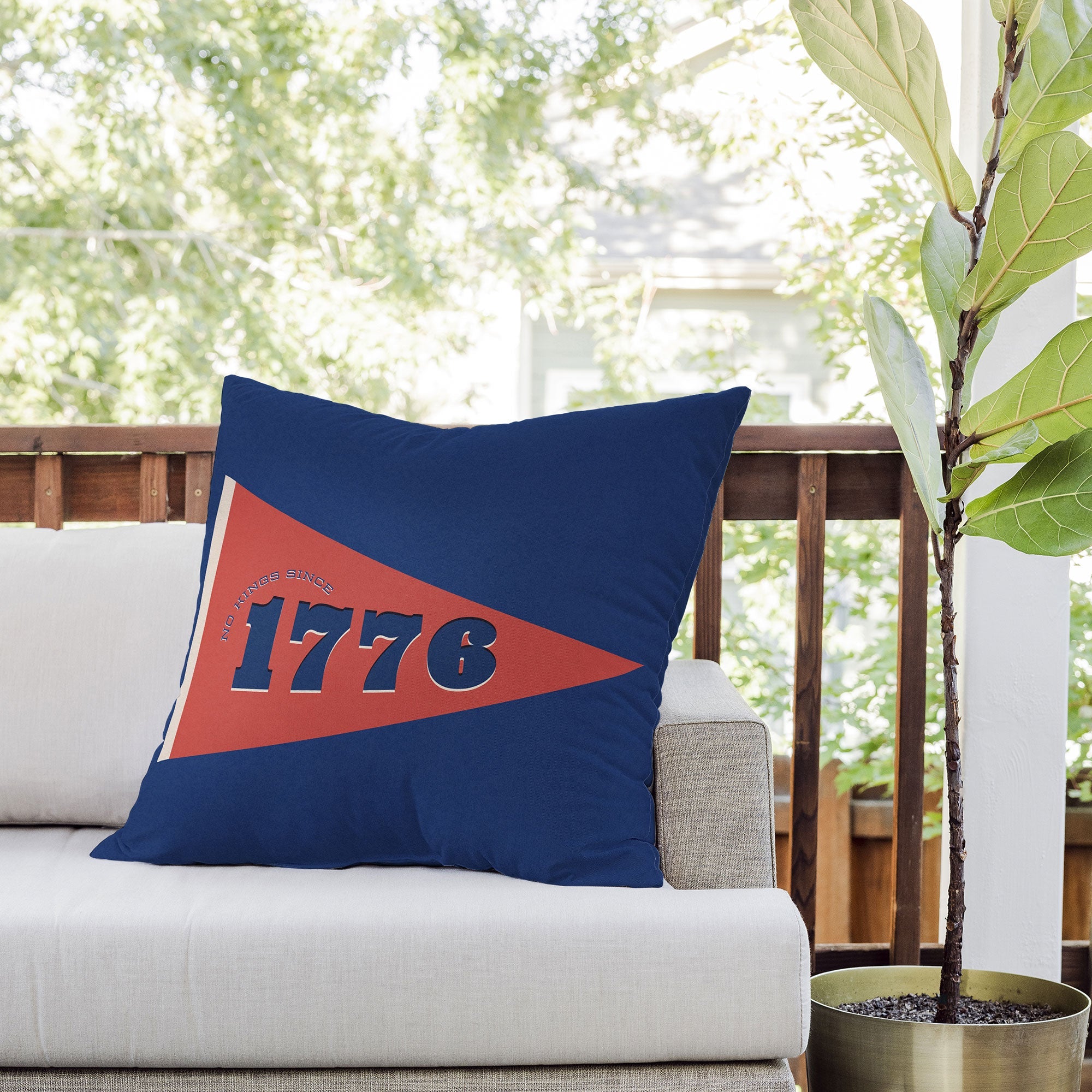 DENY Designs 1776 Pennant Outdoor Throw Pillow