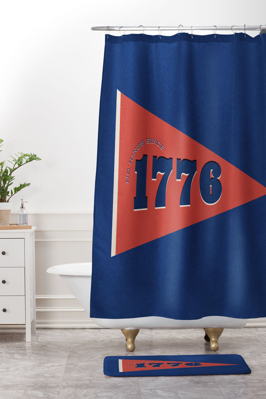 DENY Designs 1776 Pennant Memory Foam Bath Mat