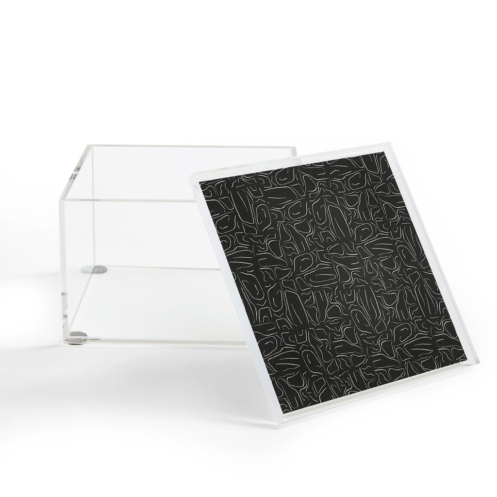 DENY Designs Abstract Lines Black Acrylic Box
