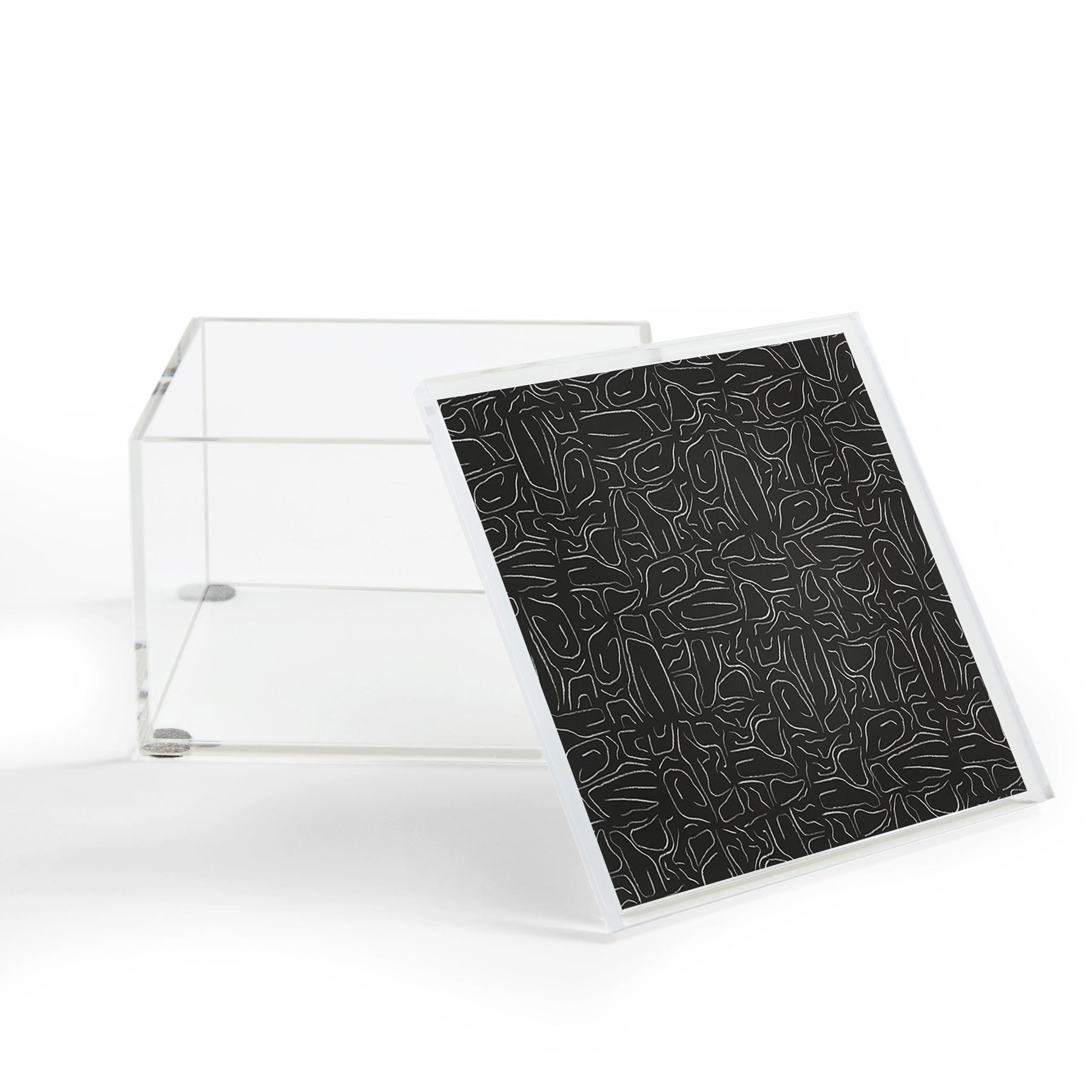 DENY Designs Abstract Lines Black Acrylic Box