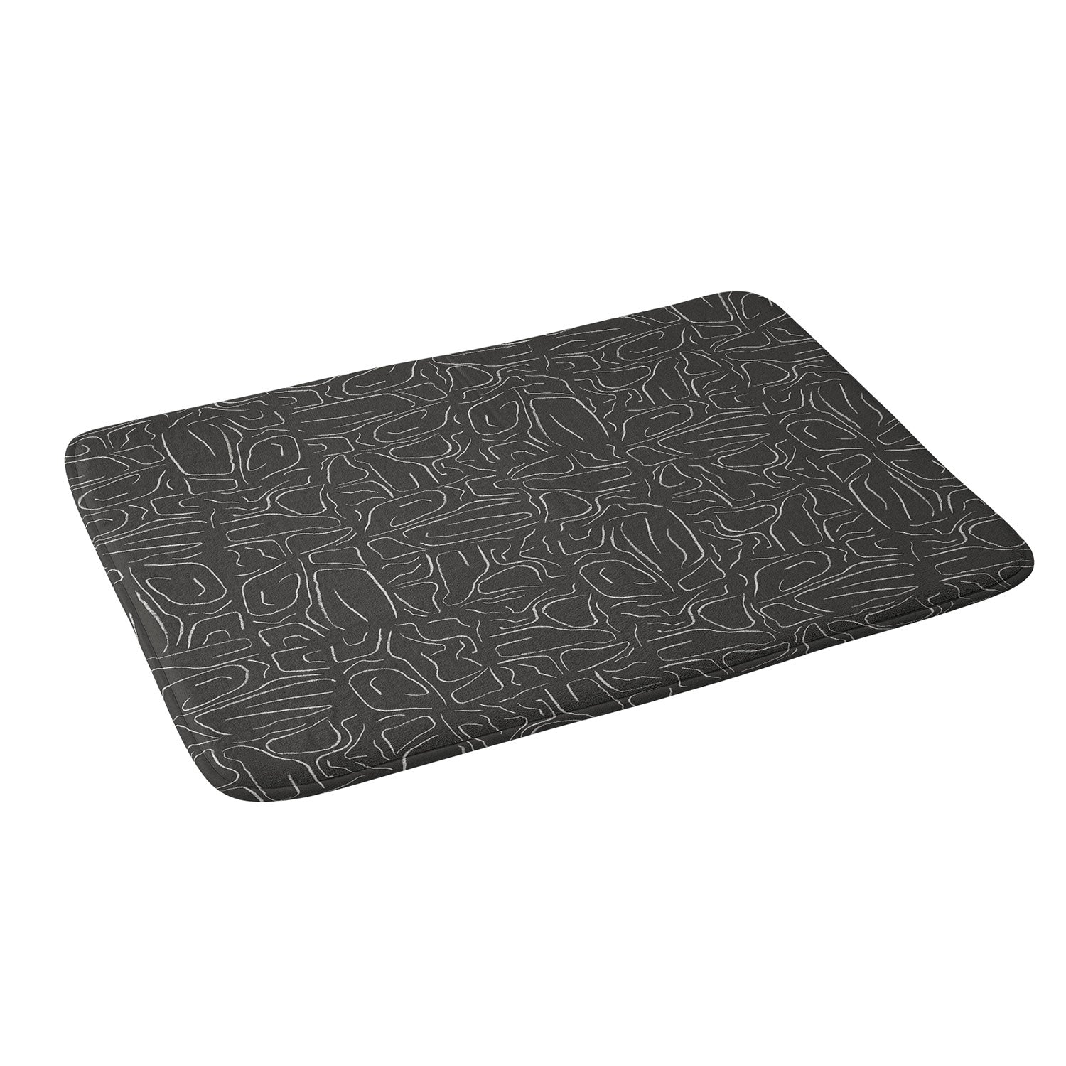 DENY Designs Abstract Lines Black Memory Foam Bath Mat