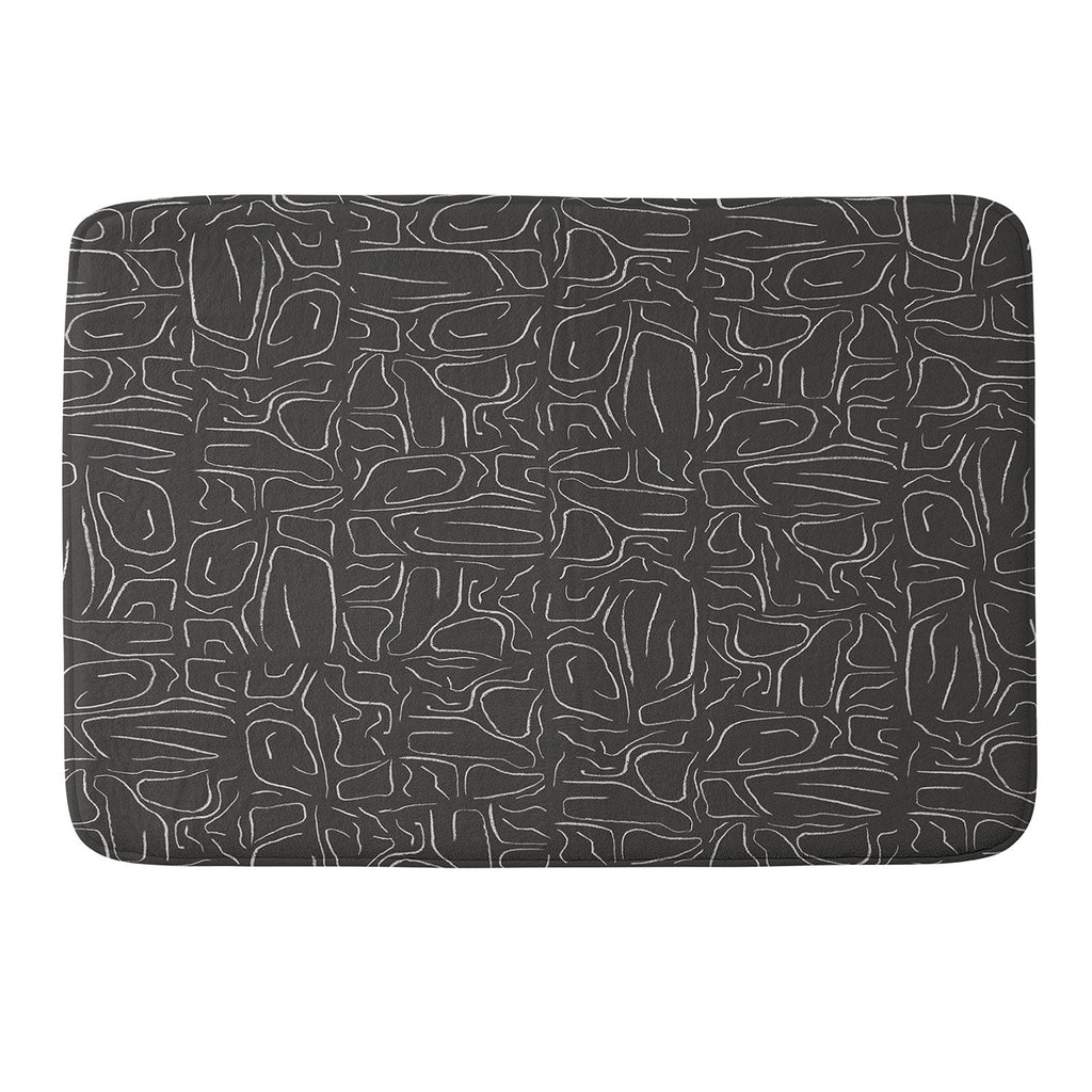 DENY Designs Abstract Lines Black Memory Foam Bath Mat