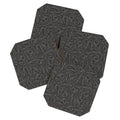DENY Designs Abstract Lines Black Coaster Set